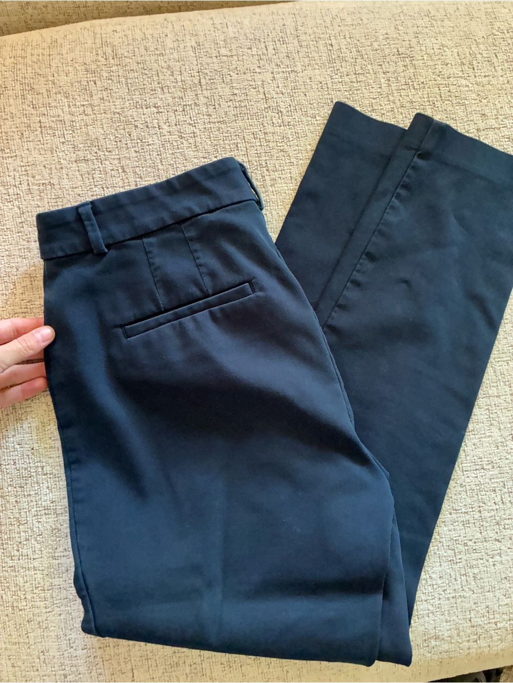 LOFT Navy Curvy Trousers